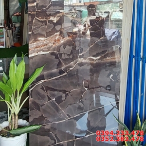 Gạch Ốp Lát 80x160 Đen Vân Vàng Kim Cương