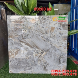 Gạch Lát Biệt Thự 80x80 Trắng Xám Giả Đá Mẫu Mới