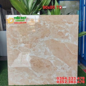 Gạch Lát Nền 80x80 Vàng Vân Trắng TQ Vi Tinh