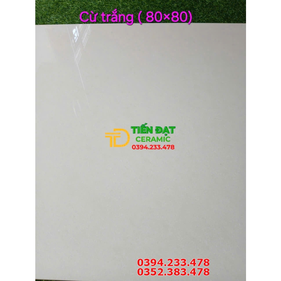 Đá Bóng Kiếng Vi Tinh 80x80 Vân Xả Cừ Trắng TQ