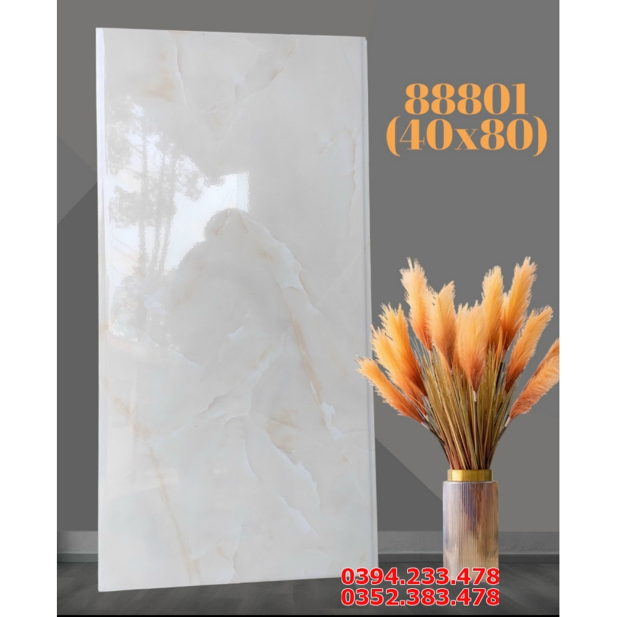 Đá Bóng Kính Granite 40x80 TQ Trắng Vân Vàng Giá Rẻ
