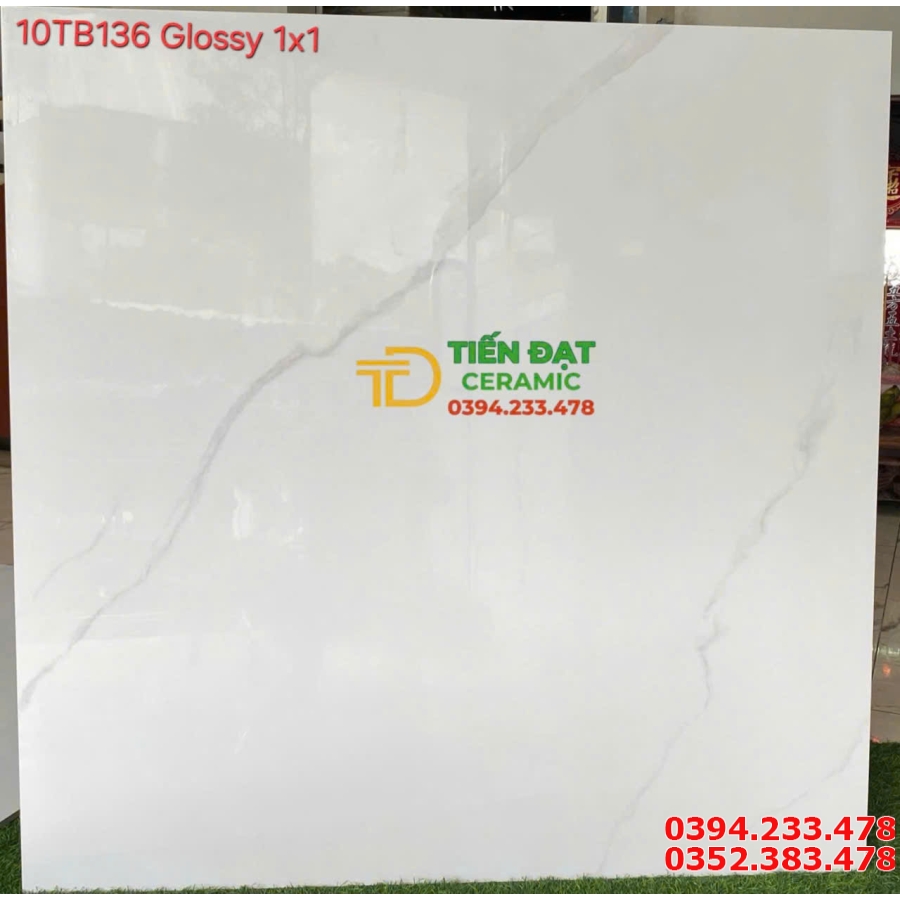 Đá Bóng Kính Vi Tinh TQ 1000x1000 Trắng Vân Mẫu Mới Nhất