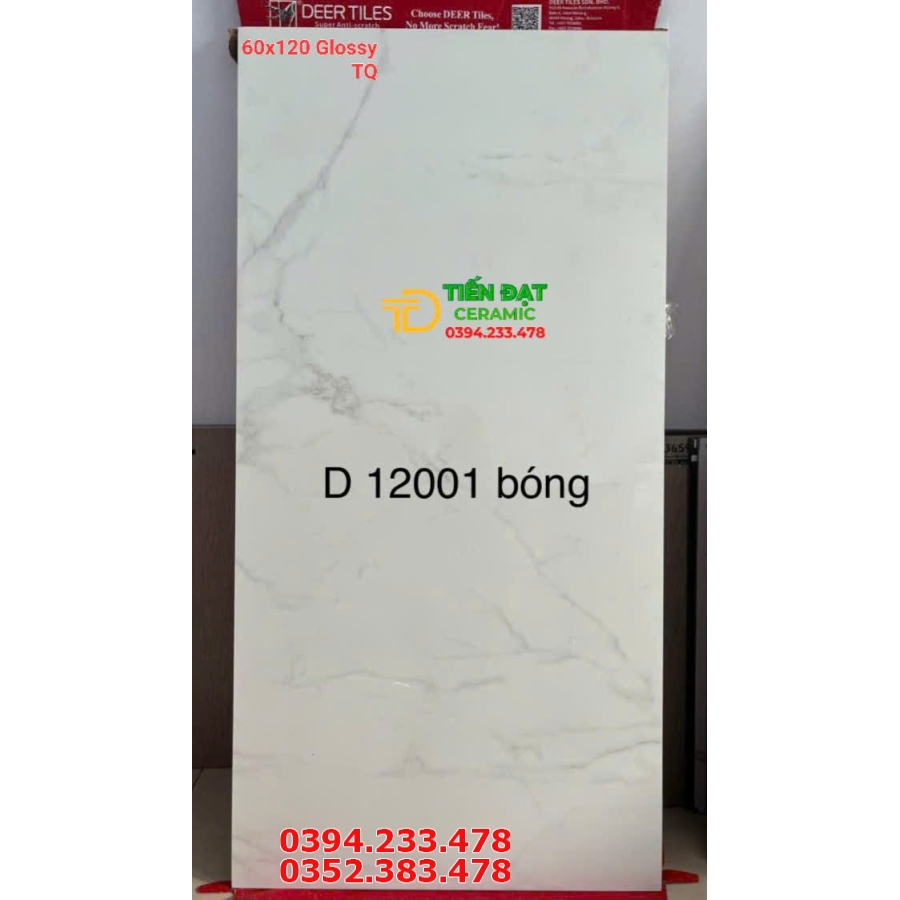 Đá Cao Cấp TQ 60x120 Trắng Vân Lát Phòng Khách