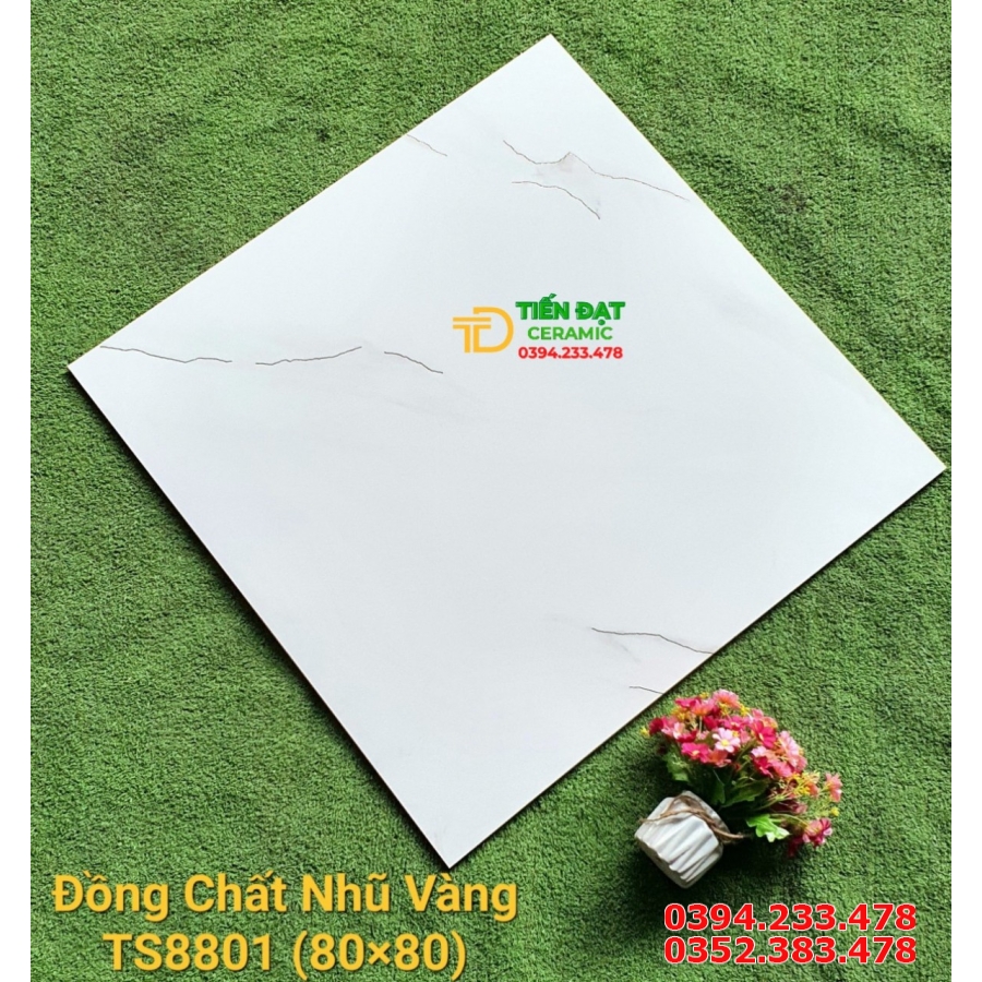 Đá Đồng Chất 80x80 Vân Xám Nhũ Vàng Cao Cấp HCM