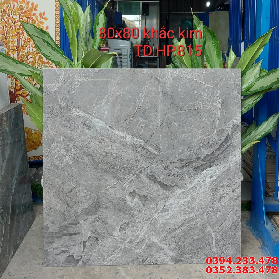 Đá Đồng Chất 80x80 Vân Xám Nhũ Vàng Cao Cấp HCM