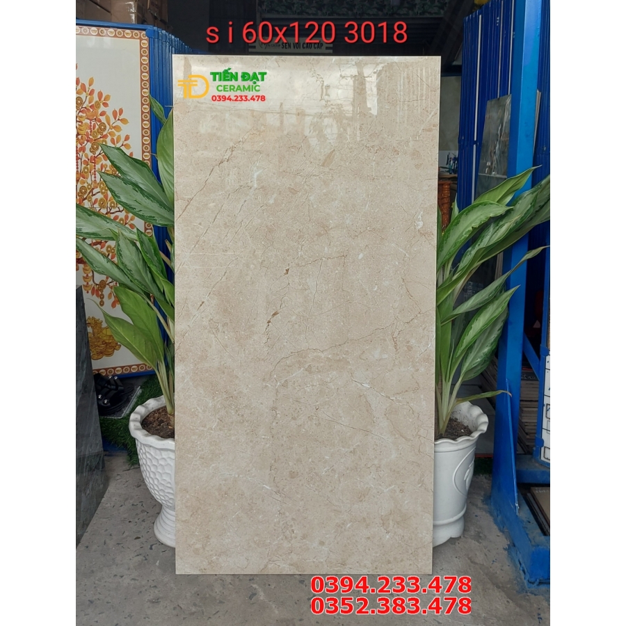 Đá Granite Bóng Kiếng 60x120 Vân Vàng Nhạt 