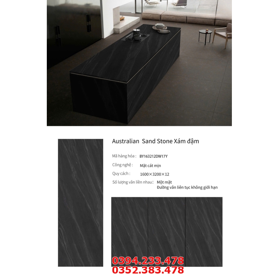 Đá Mờ Hiệu Ứng Nhập Khẩu TQ 1600x3200 Vân Xám Đá