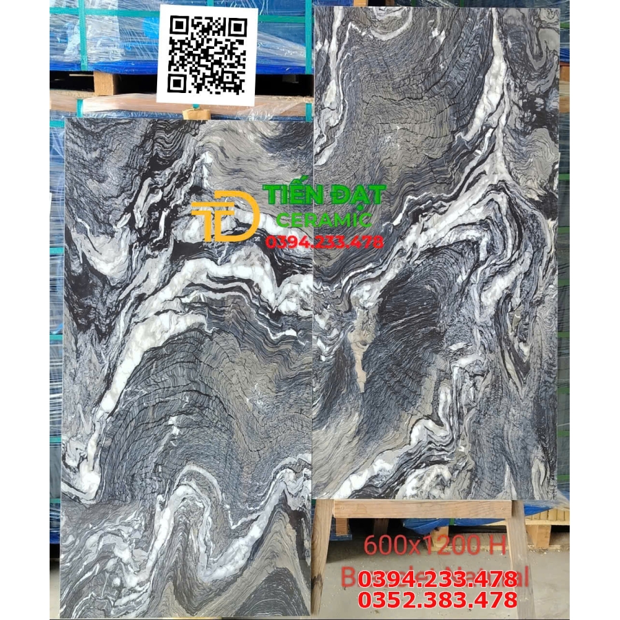 Gạch Ấn Độ Cao Cấp 60x120 Lát Nền Xám Trắng Giả Đá