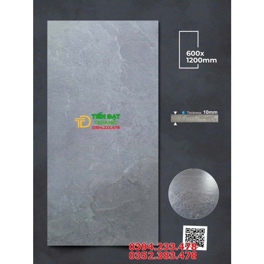 Gạch Apodio Cao Cấp 60x120 Đá Mờ Tinh Thể  Xám Đá