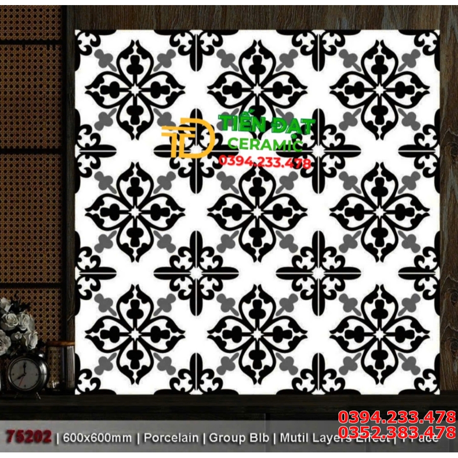 Gạch Bông Giả Cổ 60x60 Trang Trí Mẫu Mới