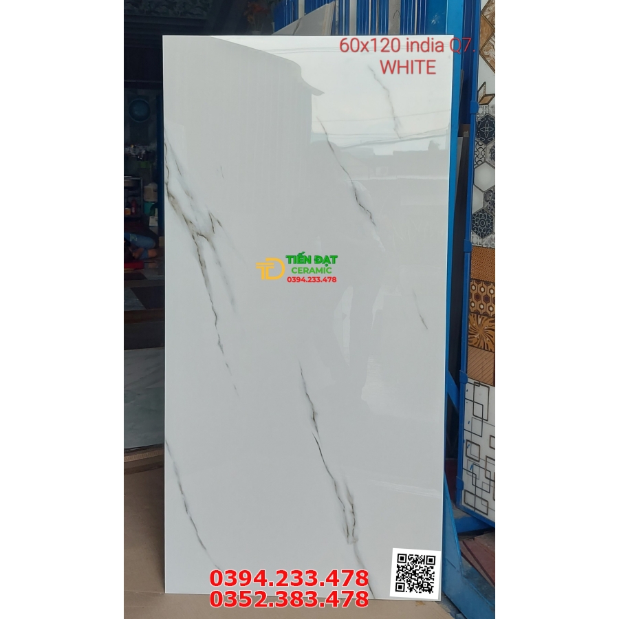 Gạch Bóng Kiếng 60x120 Trắng Vân Khói Sale Giá Rẻ