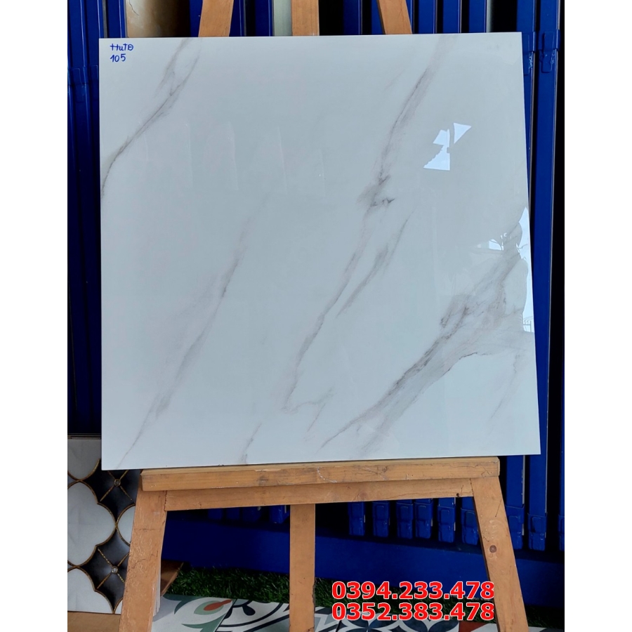 Gạch Bóng kiếng 60x60 Vân Trắng Khói Mẫu Mới 