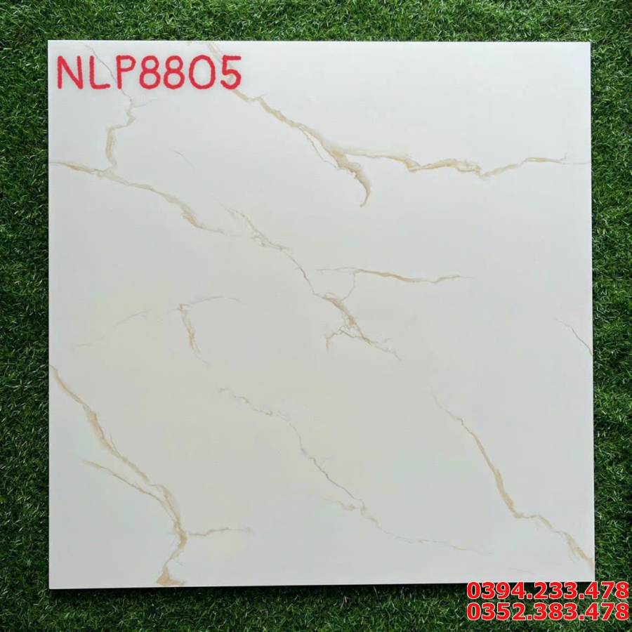 Gạch Bóng Kiếng Kim Cương 80x80 Trắng Vân Vàng Sale Giá Rẻ