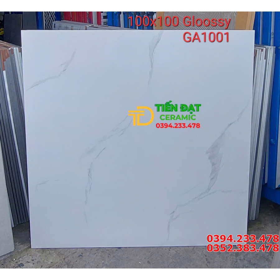 Gạch Bóng Kiếng Vi Tinh 100x100 Trắng Vân Xả Kho Giá Rẻ