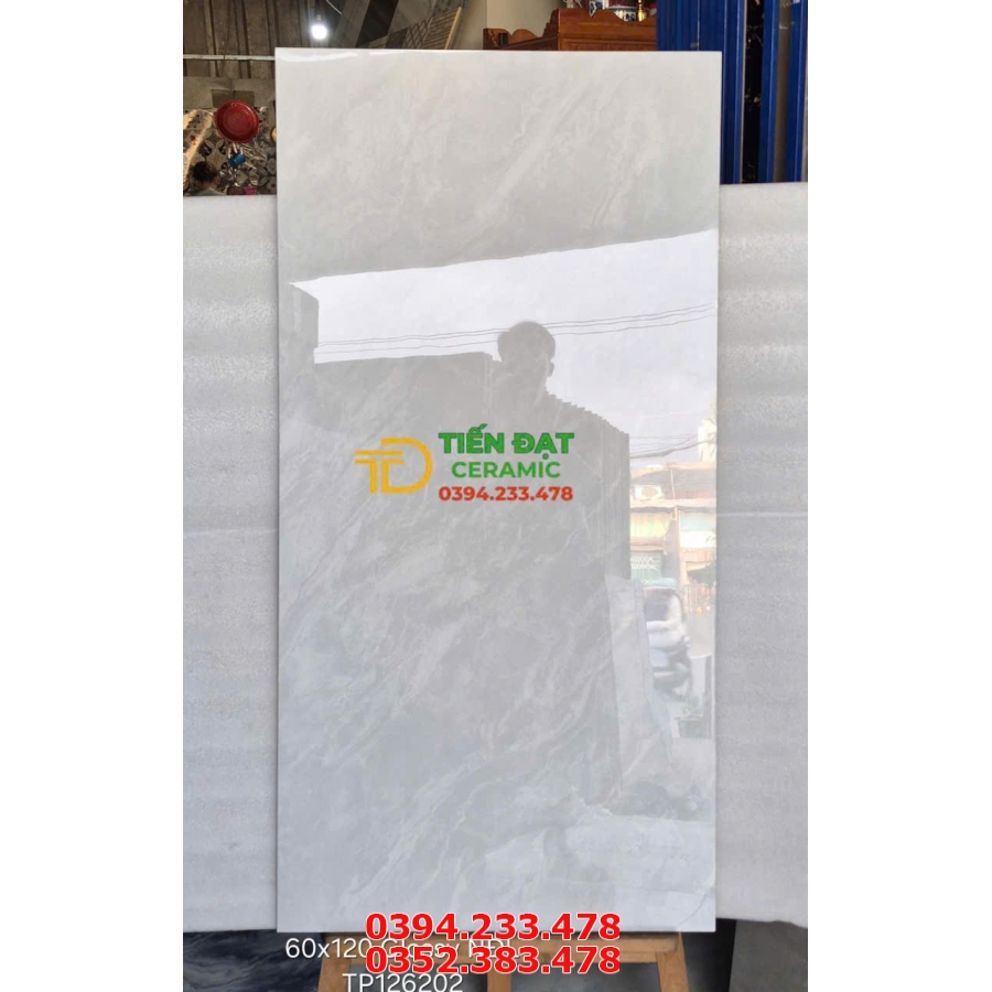 Gạch Bóng Kiếng Vi Tinh 60x120 Vicenra Vân Xám Nhạt