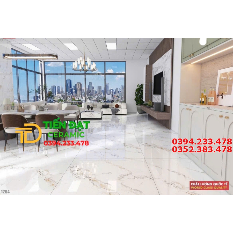 Kho Gạch Ốp Lát Prime 120x120 Bóng Kiếng Tại Miền Tây