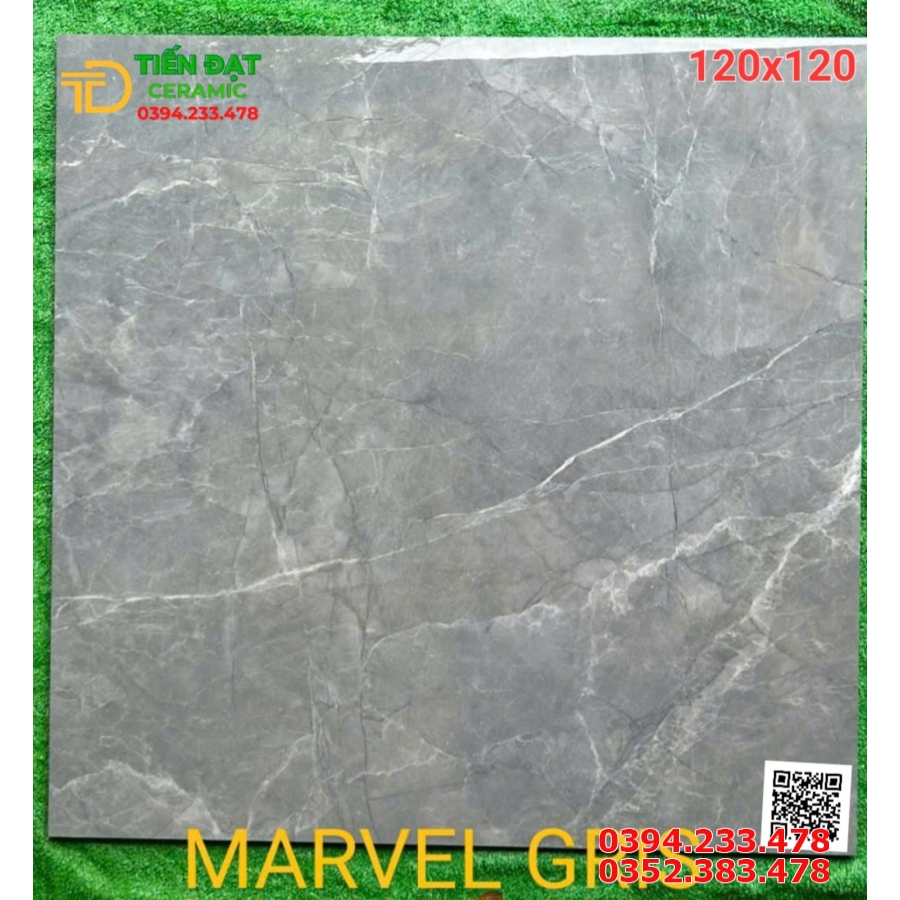 Gạch Ốp Lát  Ấn Độ 120x120 Vân Xám Đá Giá Rẻ