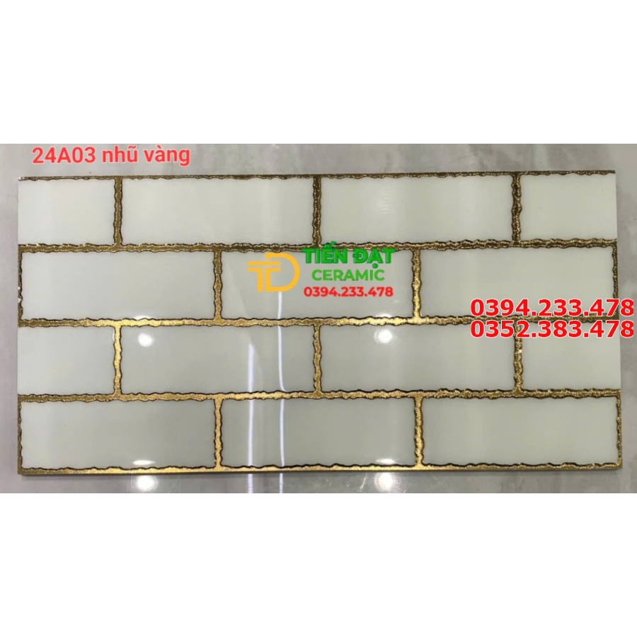 Gạch Cao Cấp 20x40 Trang Trí Nhũ Vàng TQ