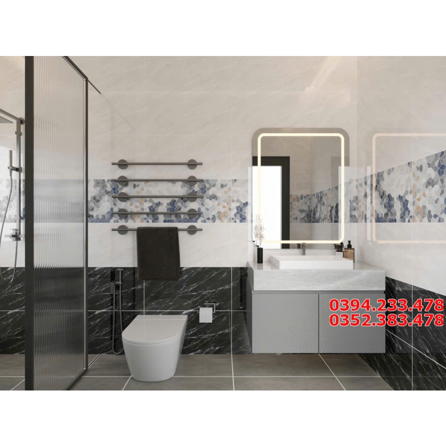 Gạch Ốp Mặt Tiền 40x80 Apodio Đá Bóng Kim Cương Cao Cấp 