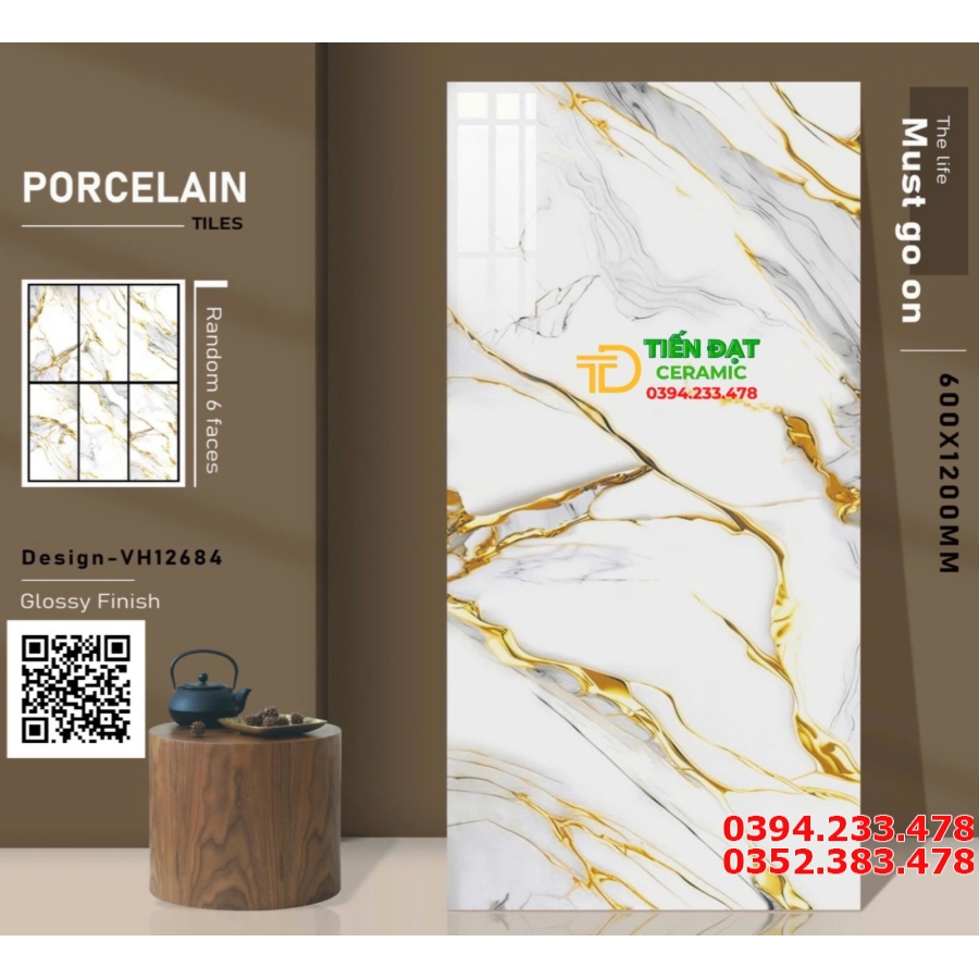 Gạch Bóng Kính Vi Tinh 60x120 Ốp Mặt Tiền 