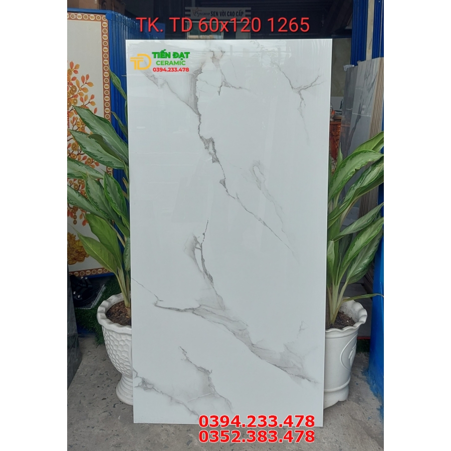 Gạch Cao Cấp 60x120 Trắng Vân Mây Mẫu Mới