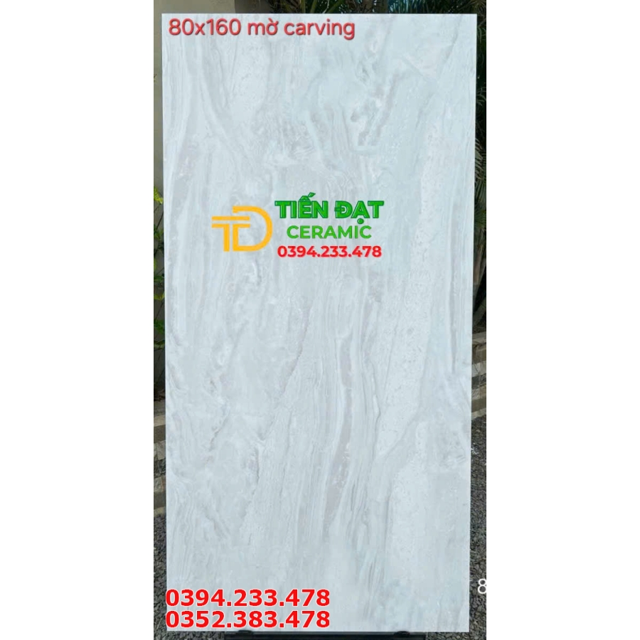 Gạch Cao Cấp 80x160 Đá Mờ Carving Lát Biệt Thự