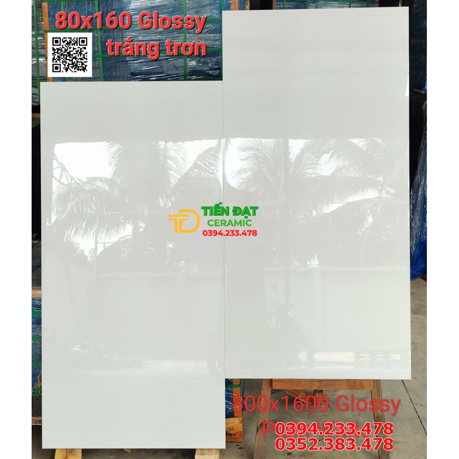 Gạch Cao Cấp 80x160 Lát Nền Trắng Bóng Kim Cương Mới Nhất