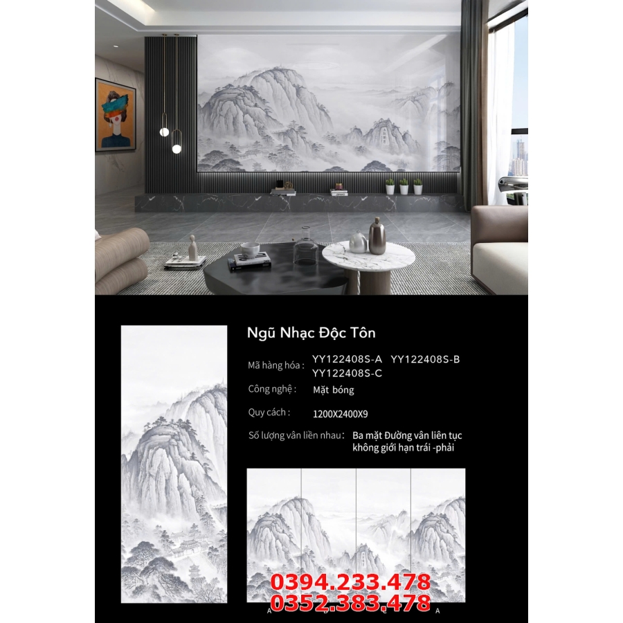 Gach Cao Cấp Bóng Kiếng 120x240 Tranh Đá Phong Cảnh Đẹp