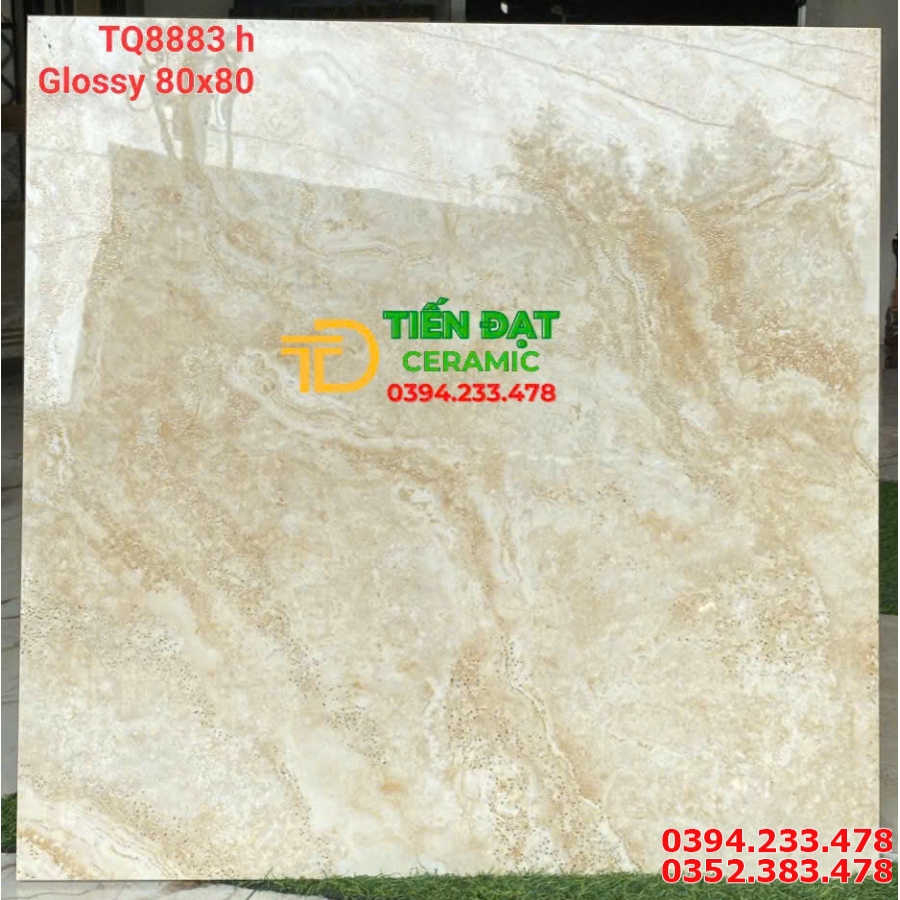 Gạch Cao Cấp TQ 80x80 Lát Nền Màu Vàng Ánh Kim