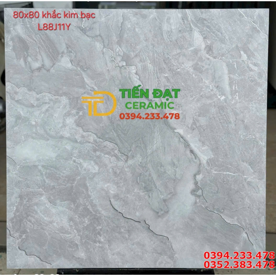 Gạch Cao Cấp TQ 80x80 Vân Giả Đá Khắc Kim Mới Đẹp