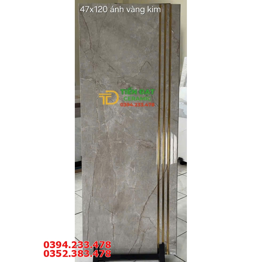 Gạch Cầu Thang 47x120 TQ Nhũ Vàng Mẫu Mới Đẹp