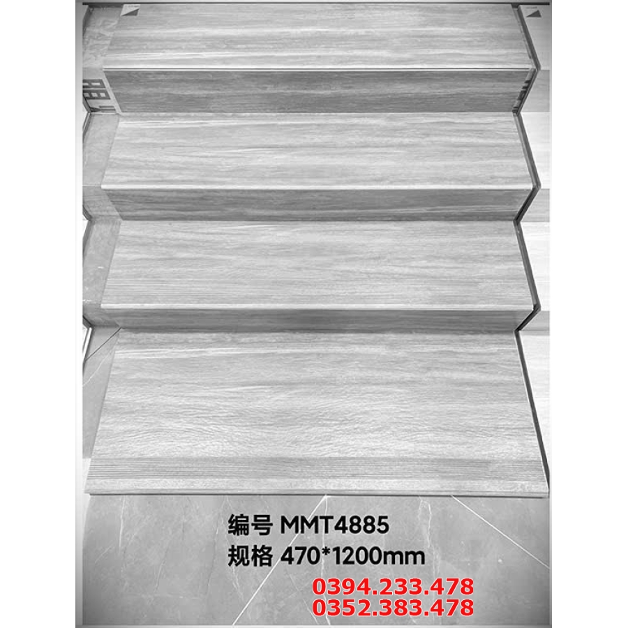 Gạch Cầu Thang Giả Gỗ TQ 47x120 Mẫu Mới Mờ Nhám