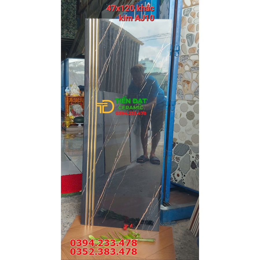 Gạch Cầu Thang TQ Khắc Kim 47x120 Mẫu Mới Nhất Tại Cần Thơ