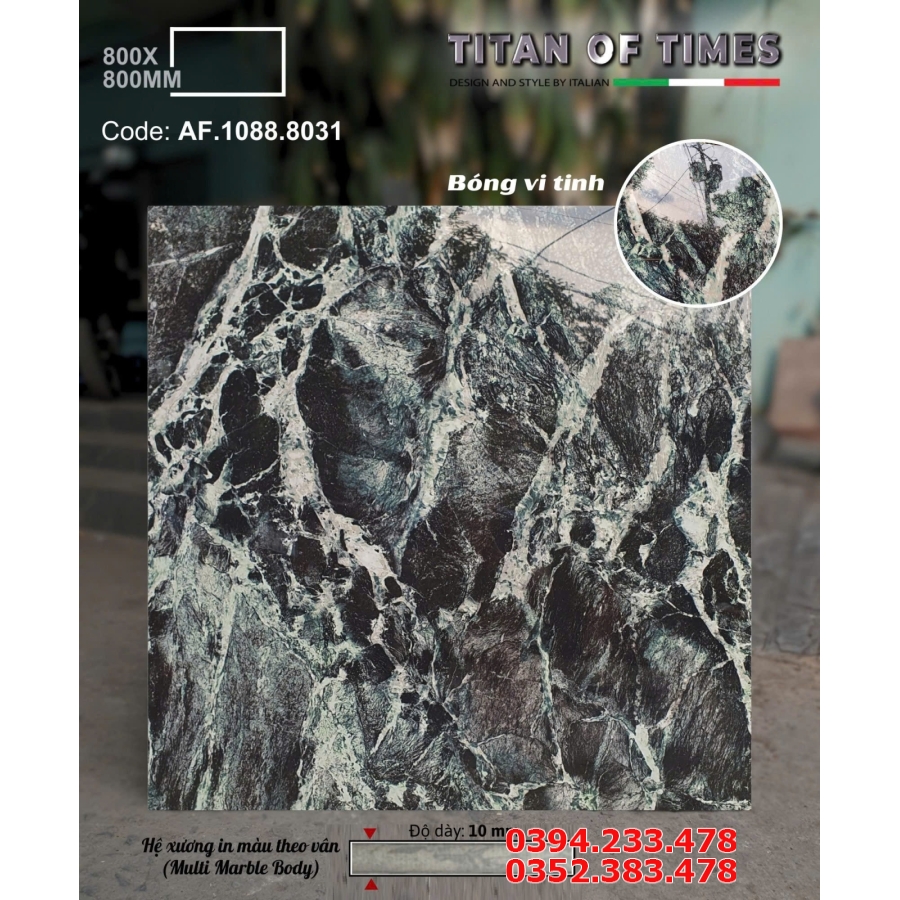 Gạch Đá Apodio 80x80 Ốp Lát Biệt Thự Trắng Xanh Giả Đá