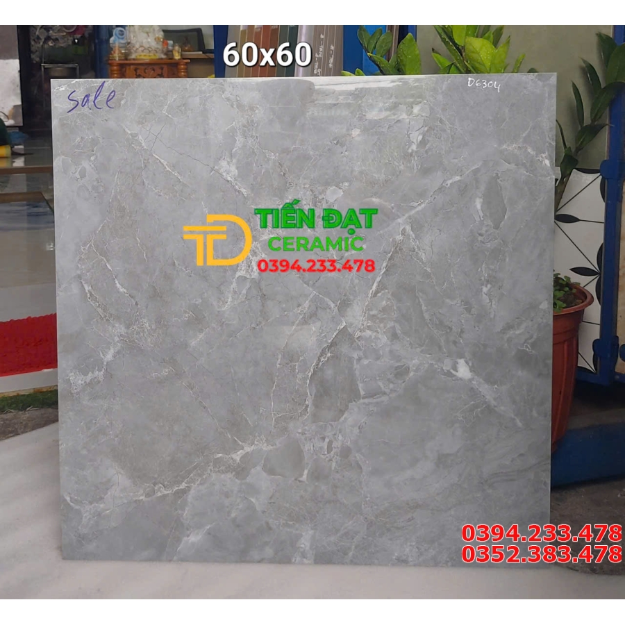 Gạch Đá Bóng Kiếng 60x60 Vân Xám Đậm Giá Rẻ