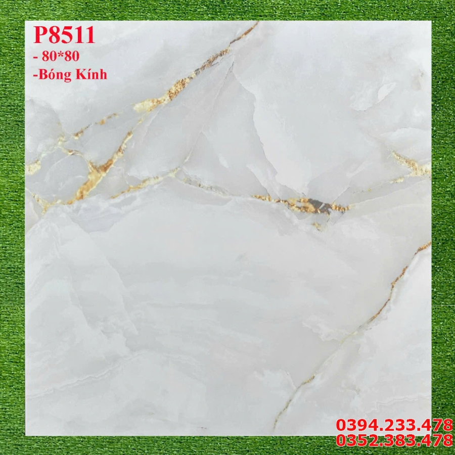 Gạch Đá Bóng Kiếng 80x80 Vân Vàng Xả Kho