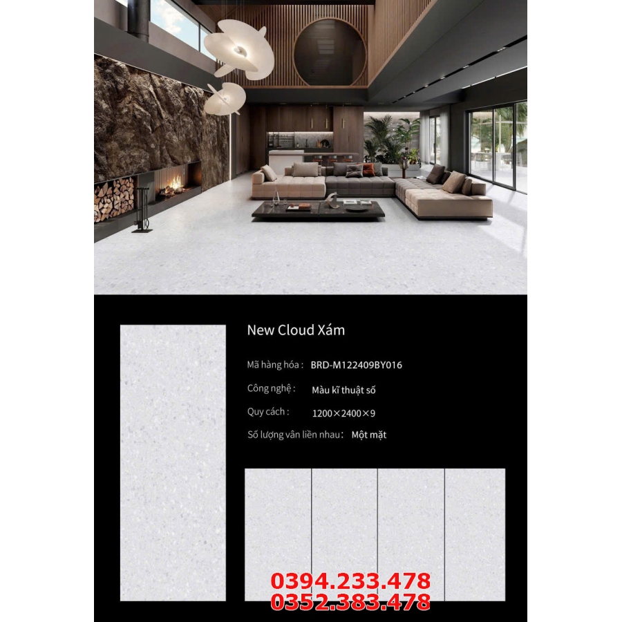 Gạch Đá Mờ 120x240 Ốp Lát TQ Giả Đá Hoa Cương Mẫu Mới