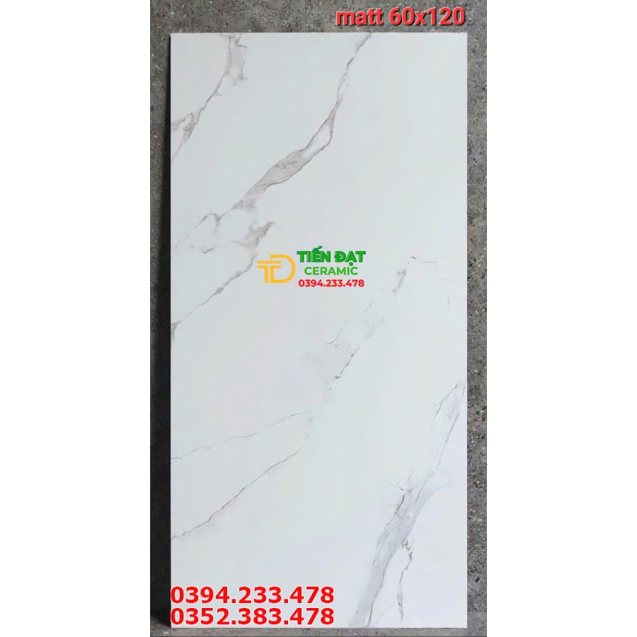 Gạch Đá Mờ Apodio 60x120 Trắng Vân Ốp Lát Mới Nhất