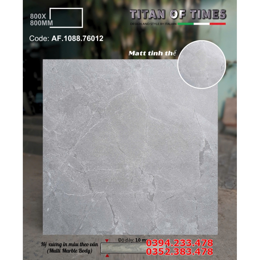 Gạch Đá Mờ Granite 80x80 Vân Xám Đá Apodio Cao Cấp 