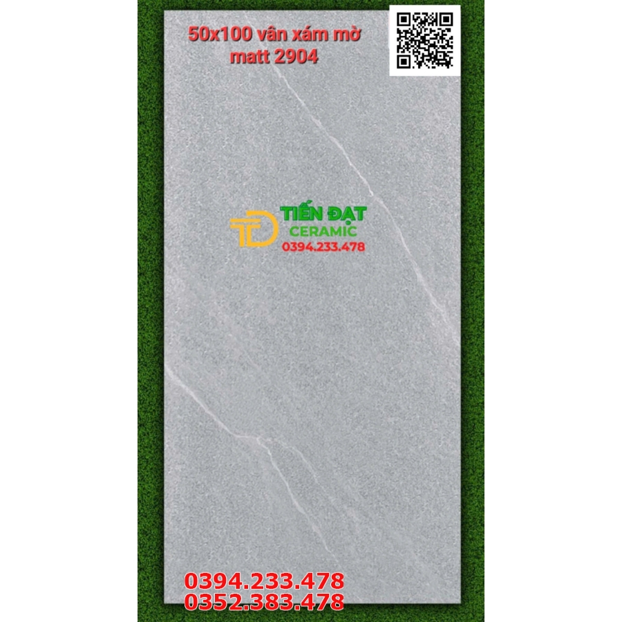 Gạch Đá Mờ Matt 50x100 Lát Nền Vân Xám Carving