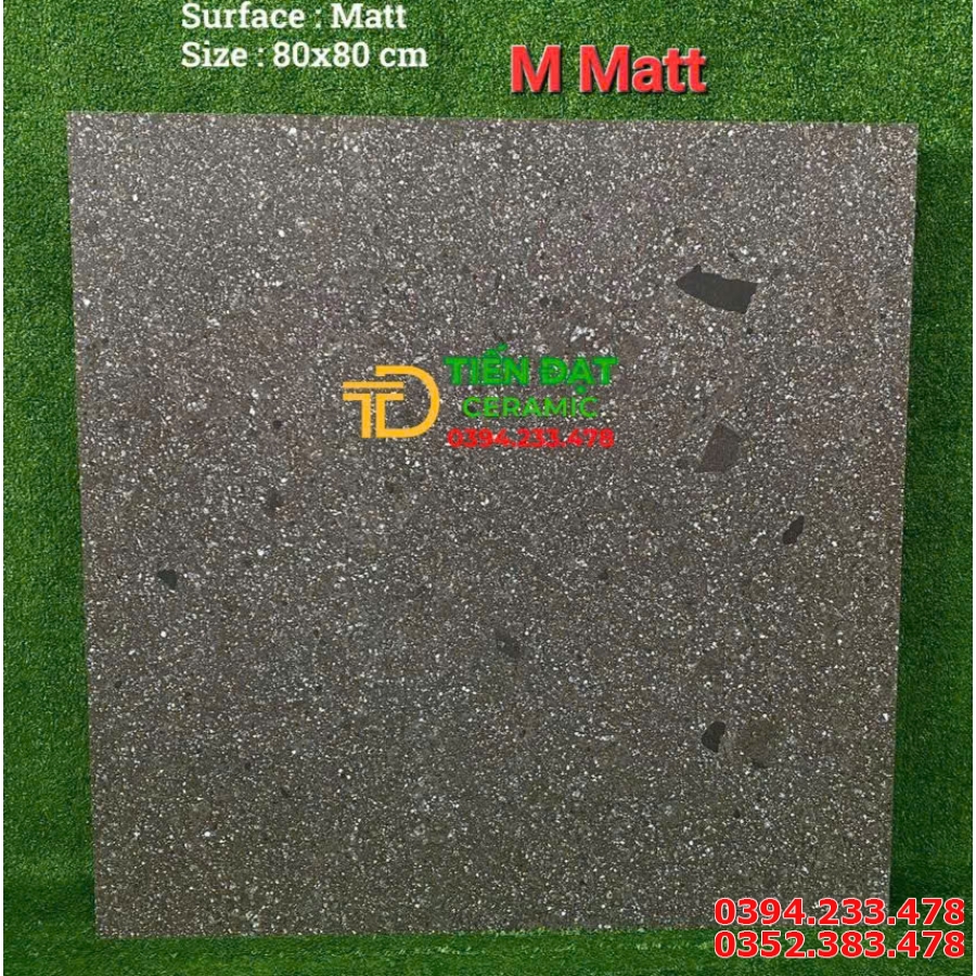 Gạch Đá Mờ Terrazzo 80x80 Vân Xám Mẫu Mới Giá Rẻ