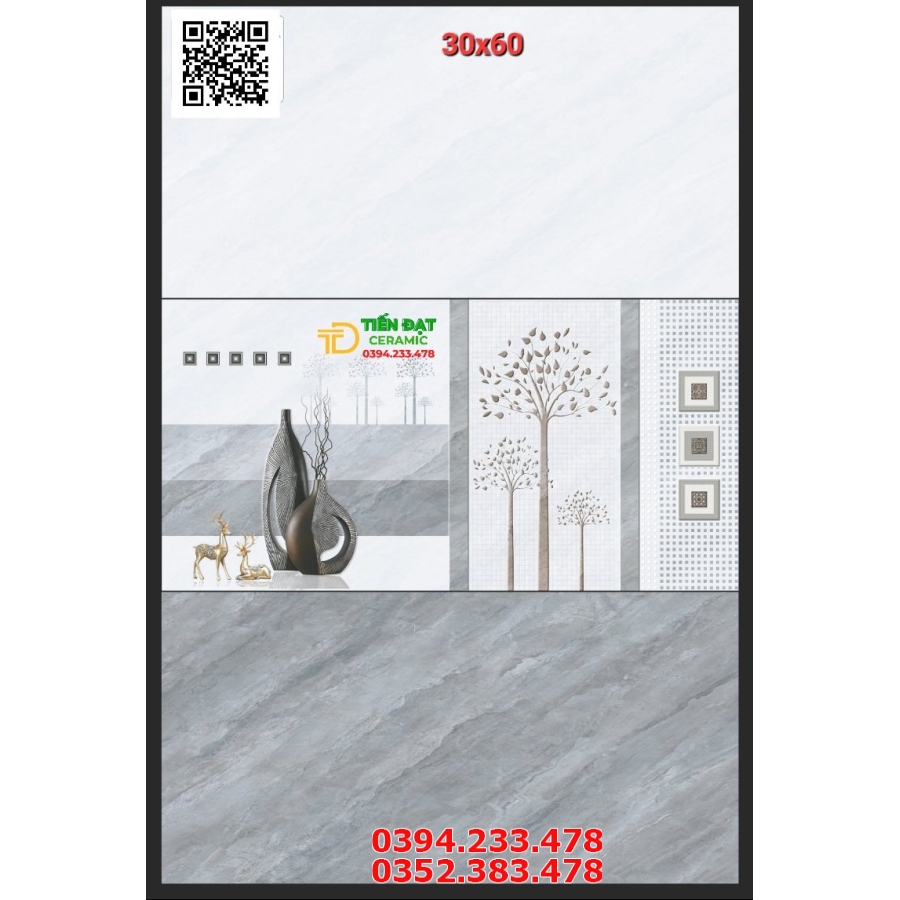 Gạch Dán Tường Tolet 30x60 Bộ Đậm Nhạt Mẫu Mới
