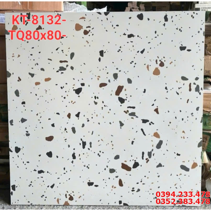 Gạch Đồng Chất TQ 80x80 Đá Mờ Terrazzo Cao Cấp