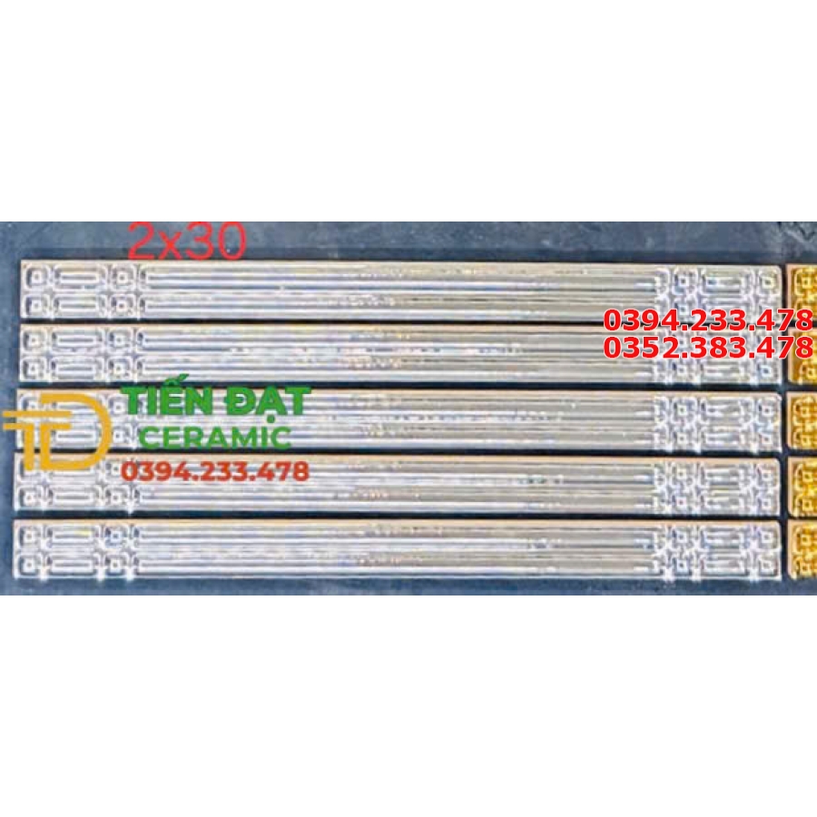 Gạch Đũa Nhũ Bạc Trắng  TQ 2x30 Trang Trí Giá Rẻ