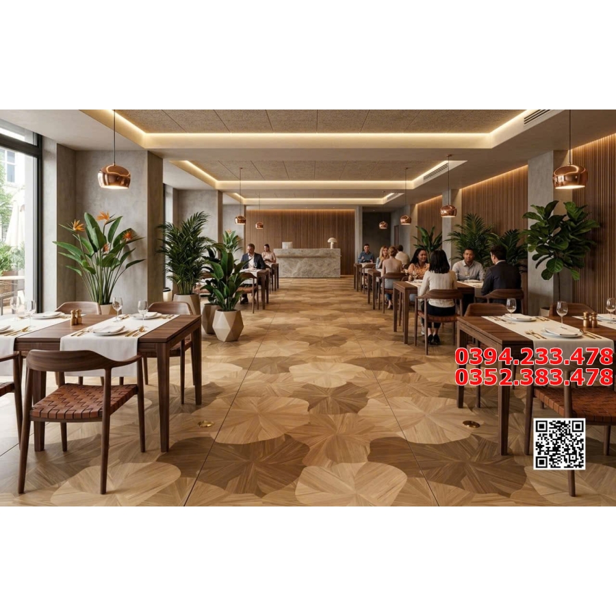 Tổng Kho Gạch Giả Gỗ 60x120 TQ Hoa Cánh Quoạt Vàng Nhạt 