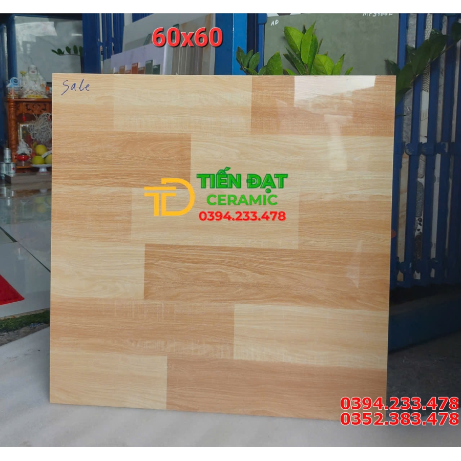 Gạch Giả Gỗ Bóng Kính 60x60 Lát Nền Sale Giá Hót