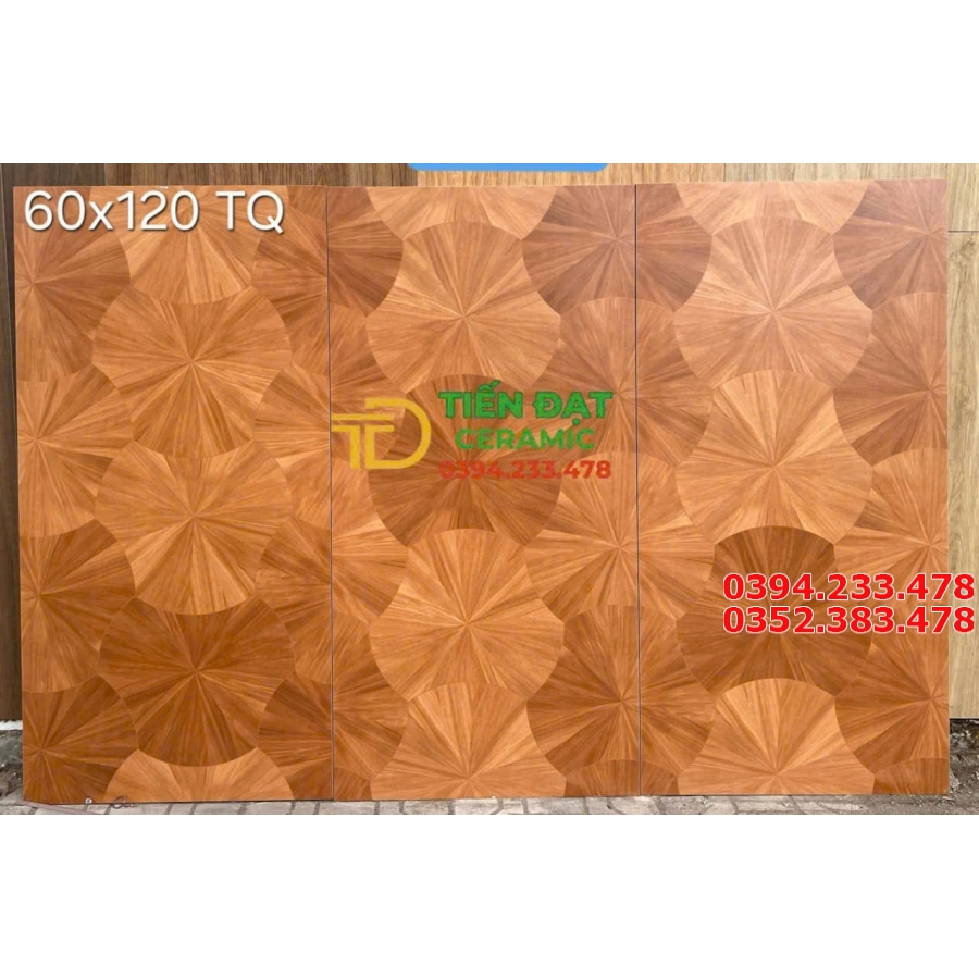 Gạch Giả Gỗ TQ 60x120 Lát Phòng Khách Hoa Cánh Quoạt