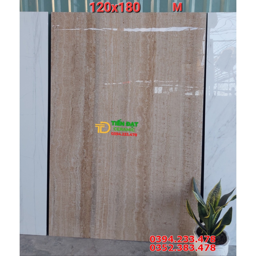 Gạch Giả Vân Gỗ 120x180 Bóng Kiếng Caring Hiệu Ứng