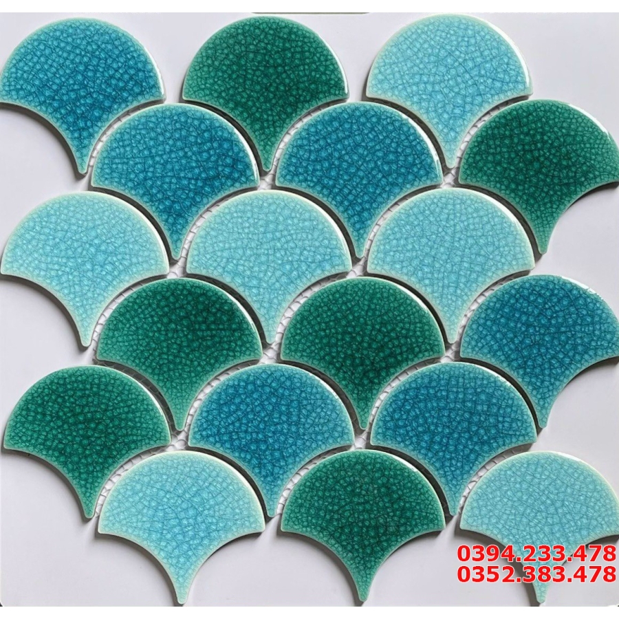 Gạch Gốm Men Rạn Thủy Tinh Ốp Lát Hồ Bơi Bể Tắm