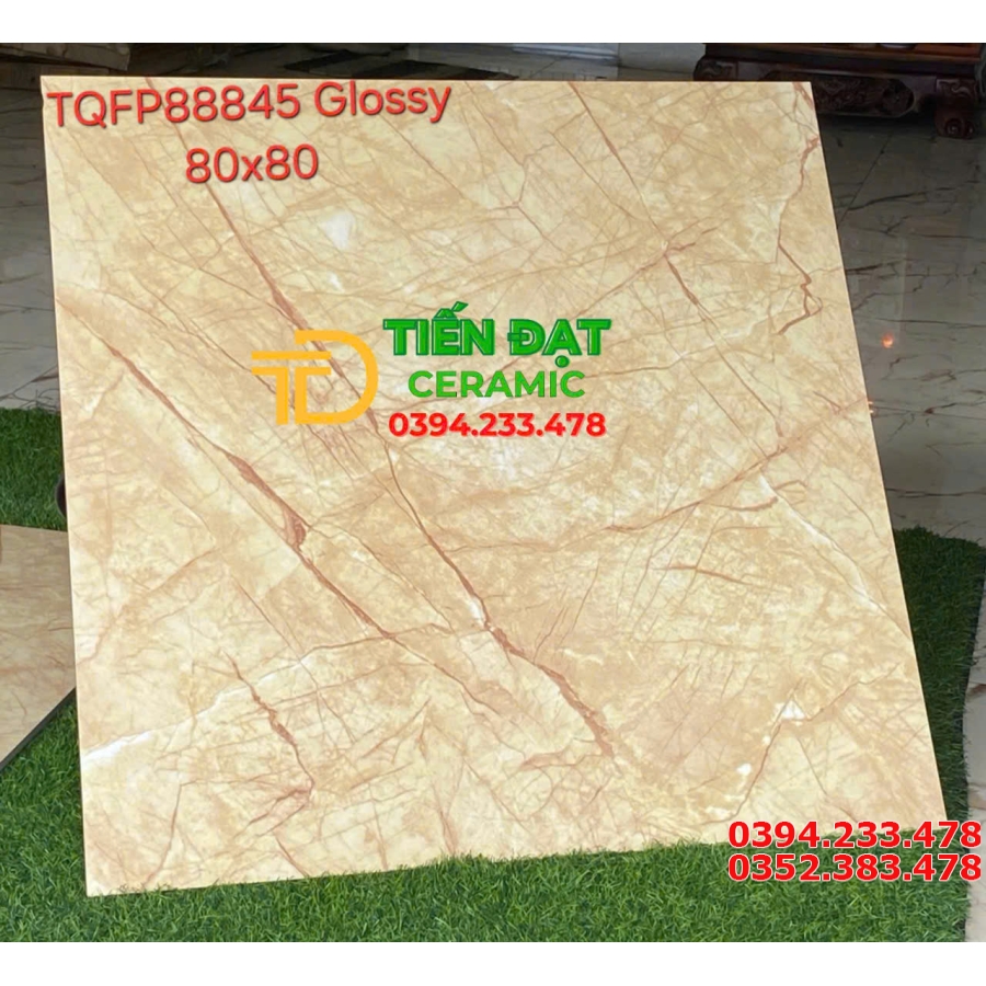 Gạch Granite TQ 80x80 Lát Nền Vàng Vàng Mẫu Mới